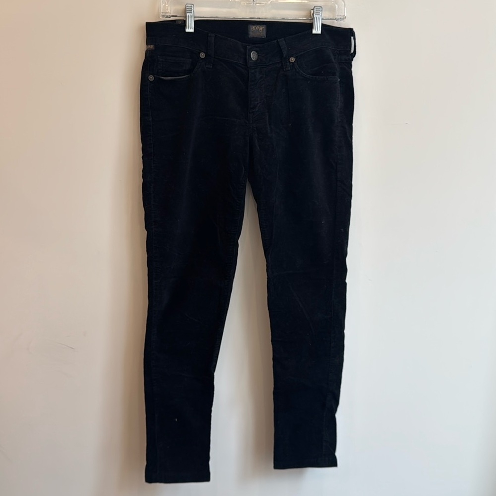 BLACK VELVET LOW RISE SKINNY CITIZENS OF HUMANITY JEANS